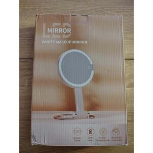 LED Vanity Makeup Mirror Double Sided 20X Magnification 3 Color Light Recharge